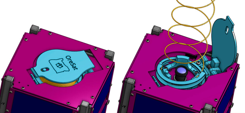 CAD design of the modified version of OreSat0’s turnstile antenna. The light gray parts are in Windform LX 3.0. Courtesy PSAS