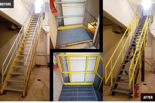 How fiberglass enhances industrial stair safety