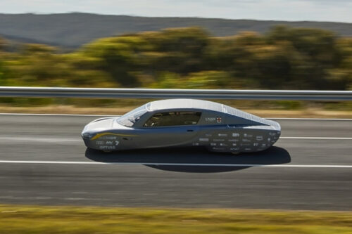 Sunswift 7 in action during the Guinness World Record attempt at the Australian Automotive Research Centre. Photograph by Richard Freeman