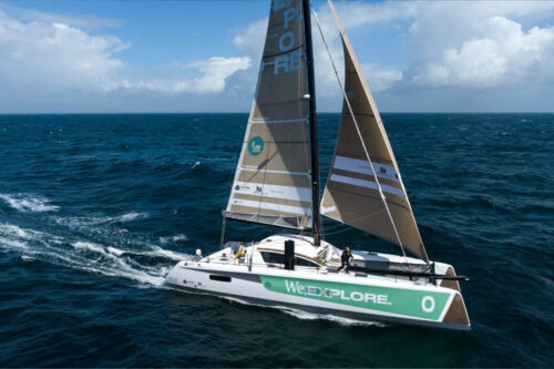 The WE EXPLORE catamaran, produced from 50% flax fibers from Terre de Lin, was ranked 2nd in its category on the Route du Rhum