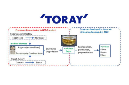 Toray and partner demonstrate inedible biomass-based sugar manufacturing technology that could pave way to sustainable fibers, resins, and films